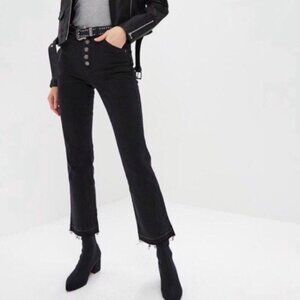 FREE PEOPLE Dylan High-Rise Bootcut Jeans Black Stretch Ankle Women's Size 26 2